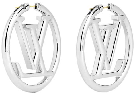 louis vuitton silver hoop earrings|louis vuitton large hoop earrings.